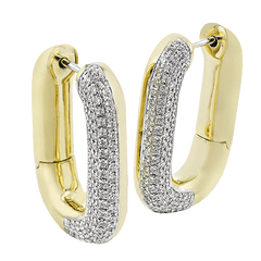 Hoop Earrings in 18k Gold with Diamonds LE4640 WHITE 18K X 2T