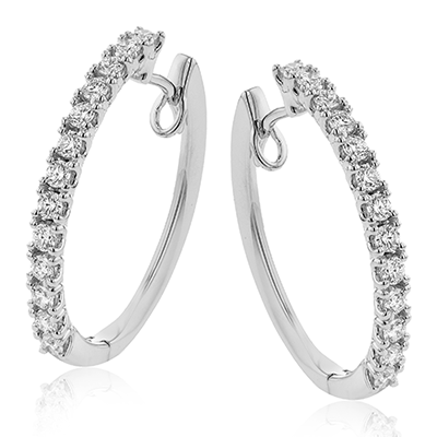 Hoop Earrings in 18k Gold with Diamonds LE4647 WHITE 18K X