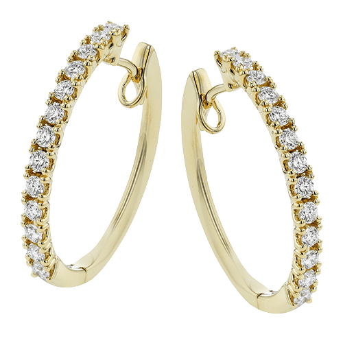 Hoop Earrings in 18k Gold with Diamonds LE4647 WHITE 18K X