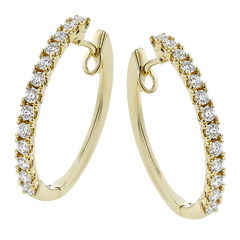 Hoop Earrings in 18k Gold with Diamonds LE4647 WHITE 18K X