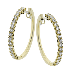 Hoop Earrings in 18K Gold with Diamonds LE4648-Y_WHITE_18K_X_YELLOW