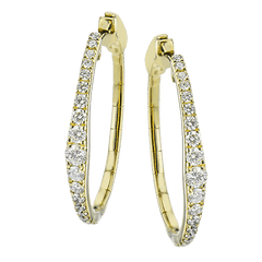 Hoop Earrings in 18k Gold with Diamonds LE4650 WHITE 18K X