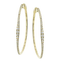 Hoop Earrings in 18k Gold with Diamonds LE4651-Y WHITE 18K X YELLOW