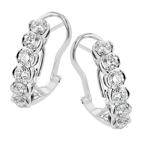 Hoop Earrings in 18k Gold with Diamonds LE4659_WHITE_18K_X_WHITE