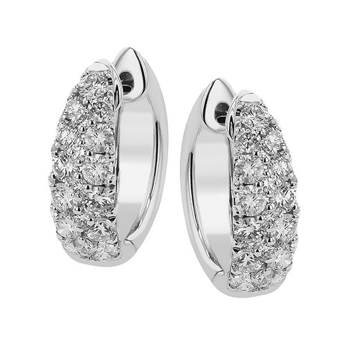 Hoop Earrings in 18k Gold with Diamonds LE4662 WHITE 18K X WHITE