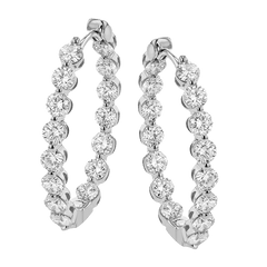 Hoop Earrings in 18K Gold with Diamonds LE4681_WHITE_18K_X_WHITE