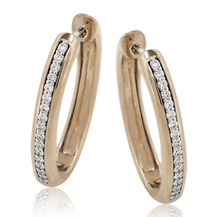 Hoop Earrings in 18k Gold with Diamonds LE4699 WHITE 18K X 2T