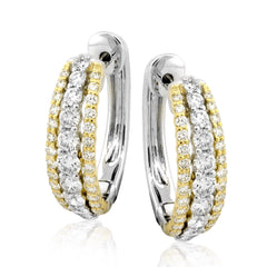 Hoop Earrings in 18k Gold with Diamonds LE4729 WHITE 18K X 2T