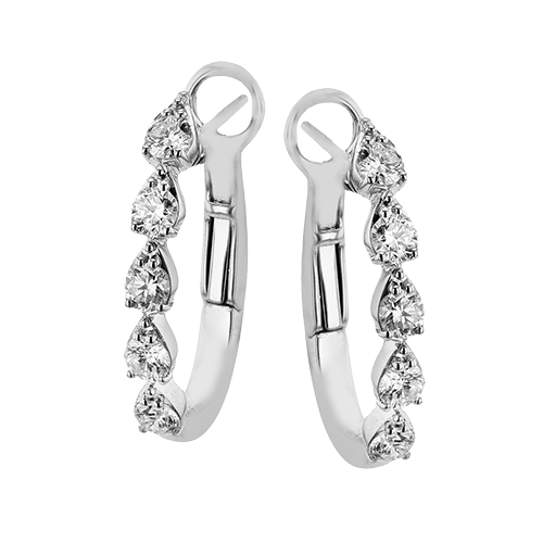 Hoop Earrings in 18k Gold with Diamonds LE4952 WHITE 18K X WHITE