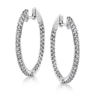 Hoop Earrings in 18k Gold with Diamonds ME1404 WHITE 18K X