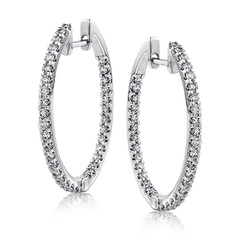 Hoop Earrings in 18k Gold with Diamonds ME1404 WHITE 18K X