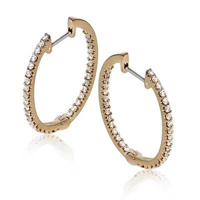 Hoop Earrings in 18k Gold with Diamonds ME1404 WHITE 18K X