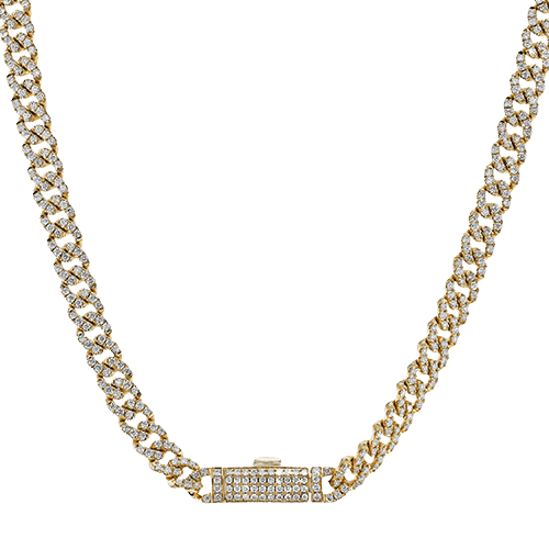 Simon G. Fashion Lock Necklace in 14k Gold with Diamonds CN140 WHITE 14K X YELLOW