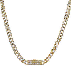 Simon G. Fashion Lock Necklace in 14k Gold with Diamonds CN140 WHITE 14K X YELLOW