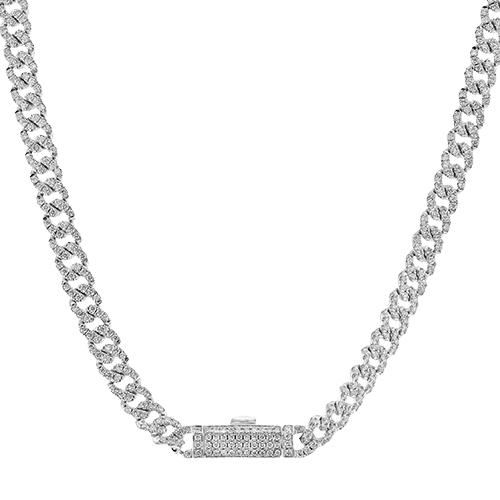 Simon G. Fashion Lock Necklace in 14k Gold with Diamonds CN140 WHITE 14K X YELLOW