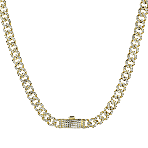 Simon G. Fashion Lock Necklace in 14k Gold with Diamonds CN140 WHITE 14K X YELLOW