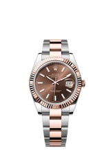 Rolex Oyster Perpetual Datejust 41 in Oystersteel and Everose gold features a chocolate dial and an Oyster bracelet 126331-Chocolate