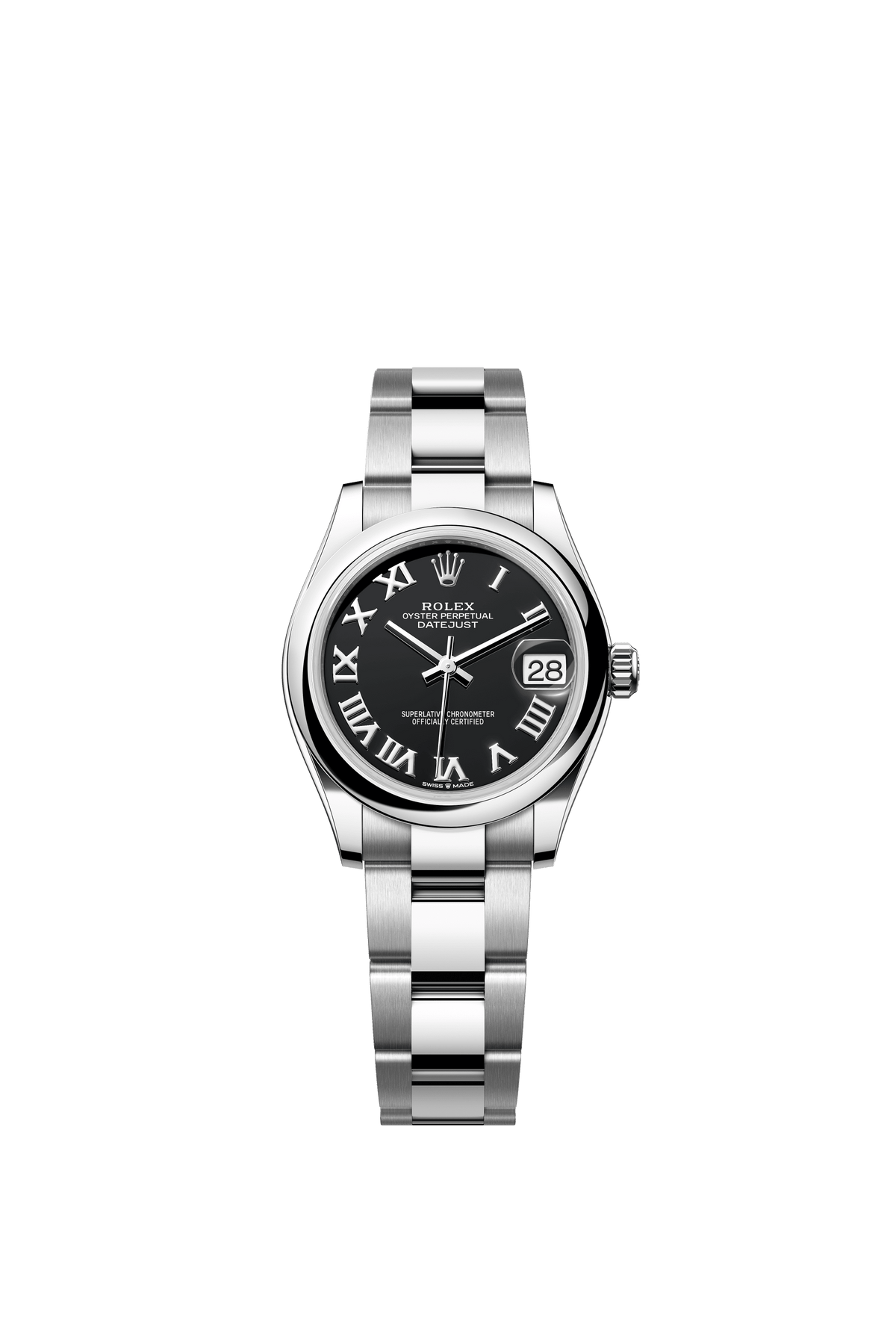 Rolex Oyster Perpetual Datejust 31 in Oystersteel features a bright black dial and an Oyster bracelet 278240-Black