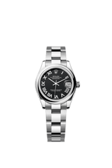 Rolex Oyster Perpetual Datejust 31 in Oystersteel features a bright black dial and an Oyster bracelet 278240-Black