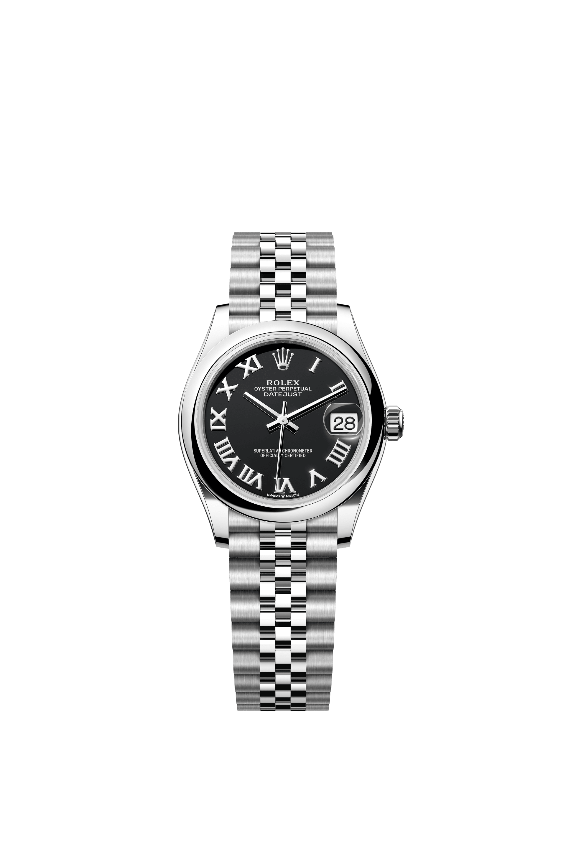 Rolex Oyster Perpetual Datejust 31 in Oystersteel features a bright black dial and a Jubilee bracelet 278240-Black 1