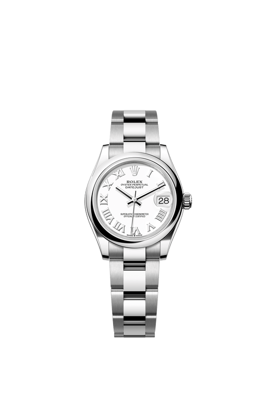 Rolex Oyster Perpetual Datejust 31 in Oystersteel features a white dial and an Oyster bracelet 278240-White