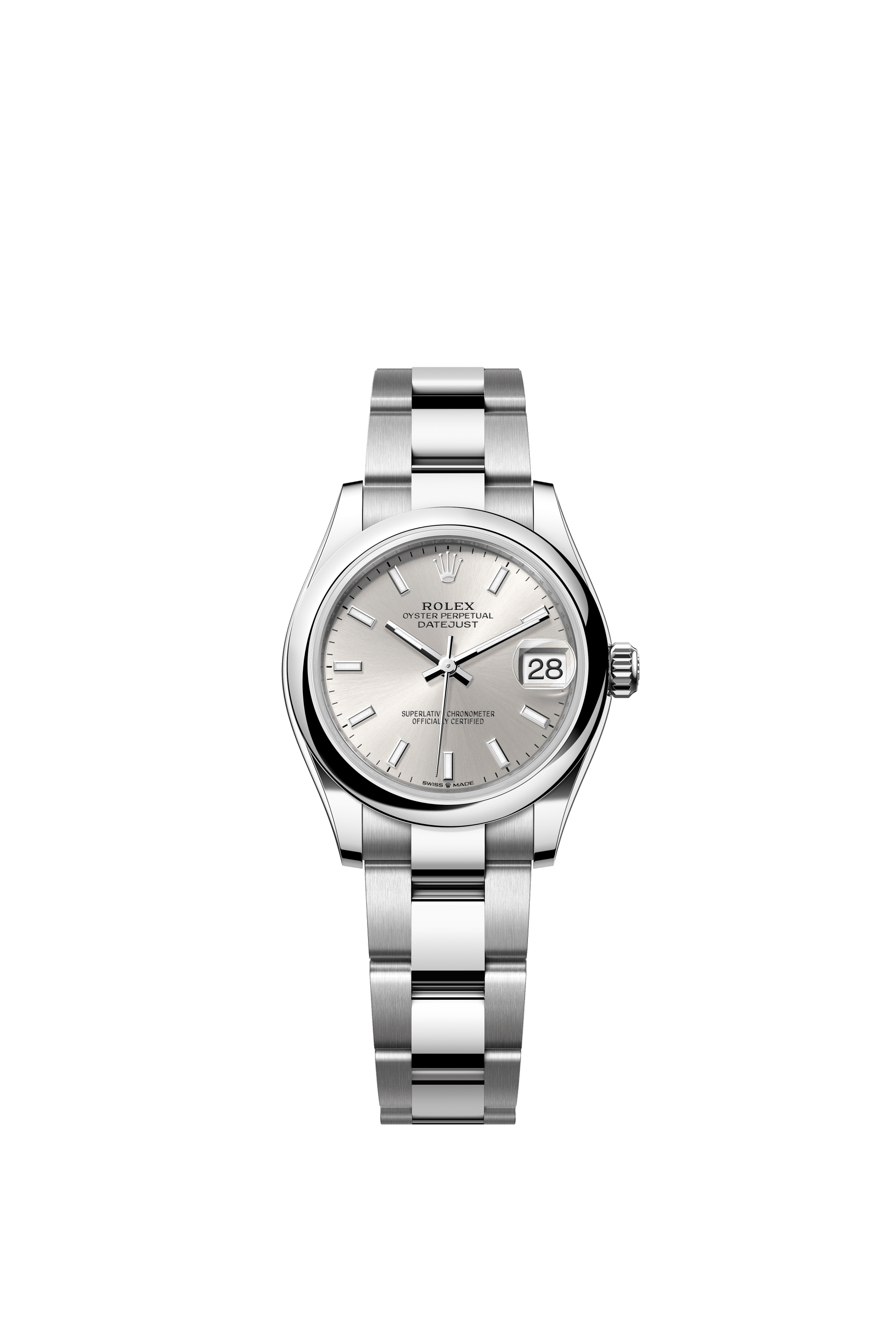 Rolex Oyster Perpetual Datejust 31 in Oystersteel features a silver dial and an Oyster bracelet 278240-Silver