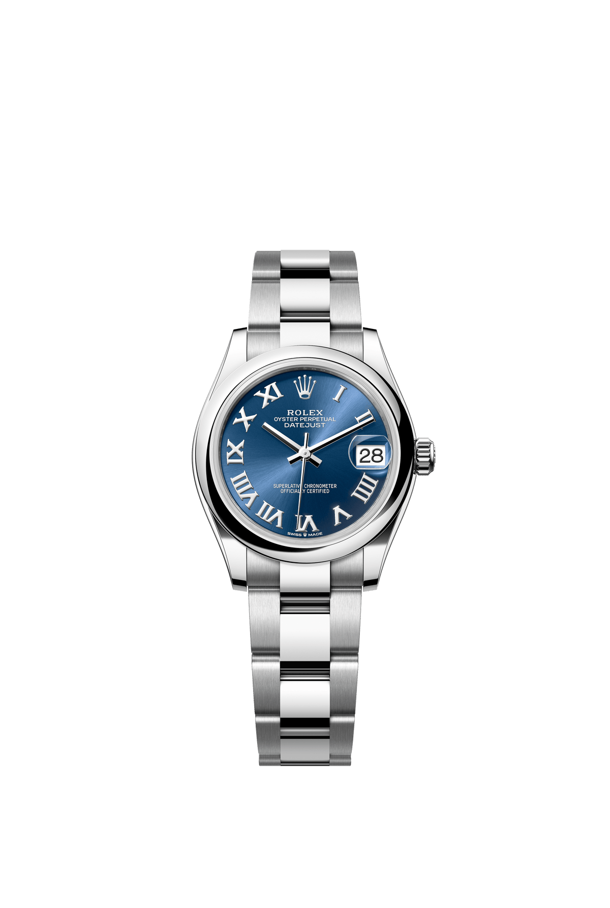 Rolex Oyster Perpetual Datejust 31 in Oystersteel features a bright blue dial and an Oyster bracelet 278240-Blue 1