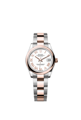 Rolex Oyster Perpetual Datejust 31 in Oystersteel and Everose gold features a white dial and an Oyster bracelet 278241-White