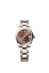 Rolex Oyster Perpetual Datejust 31 in Oystersteel and Everose gold features a chocolate, diamond-set dial and an Oyster bracelet 278241-Chocolate