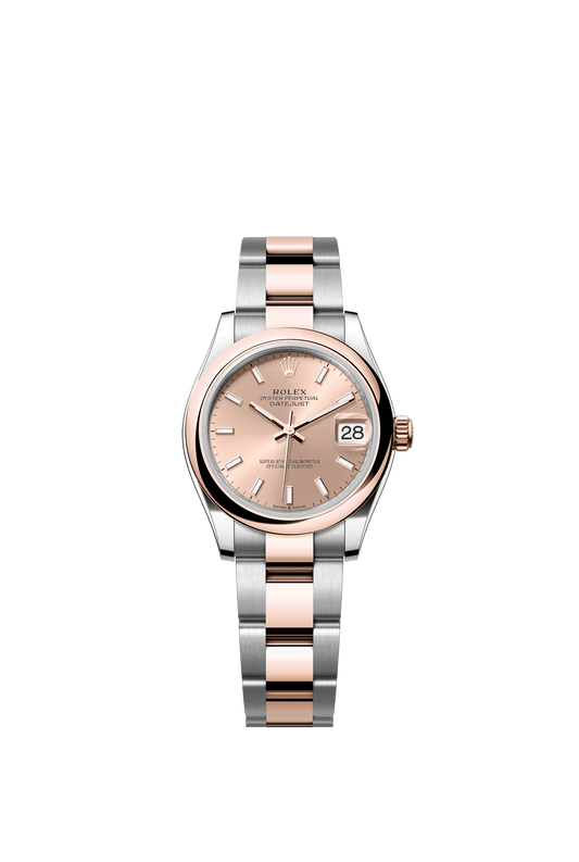 Rolex Oyster Perpetual Datejust 31 in Oystersteel and Everose gold features a rosé-colour dial and an Oyster bracelet 278241-Rose Gold