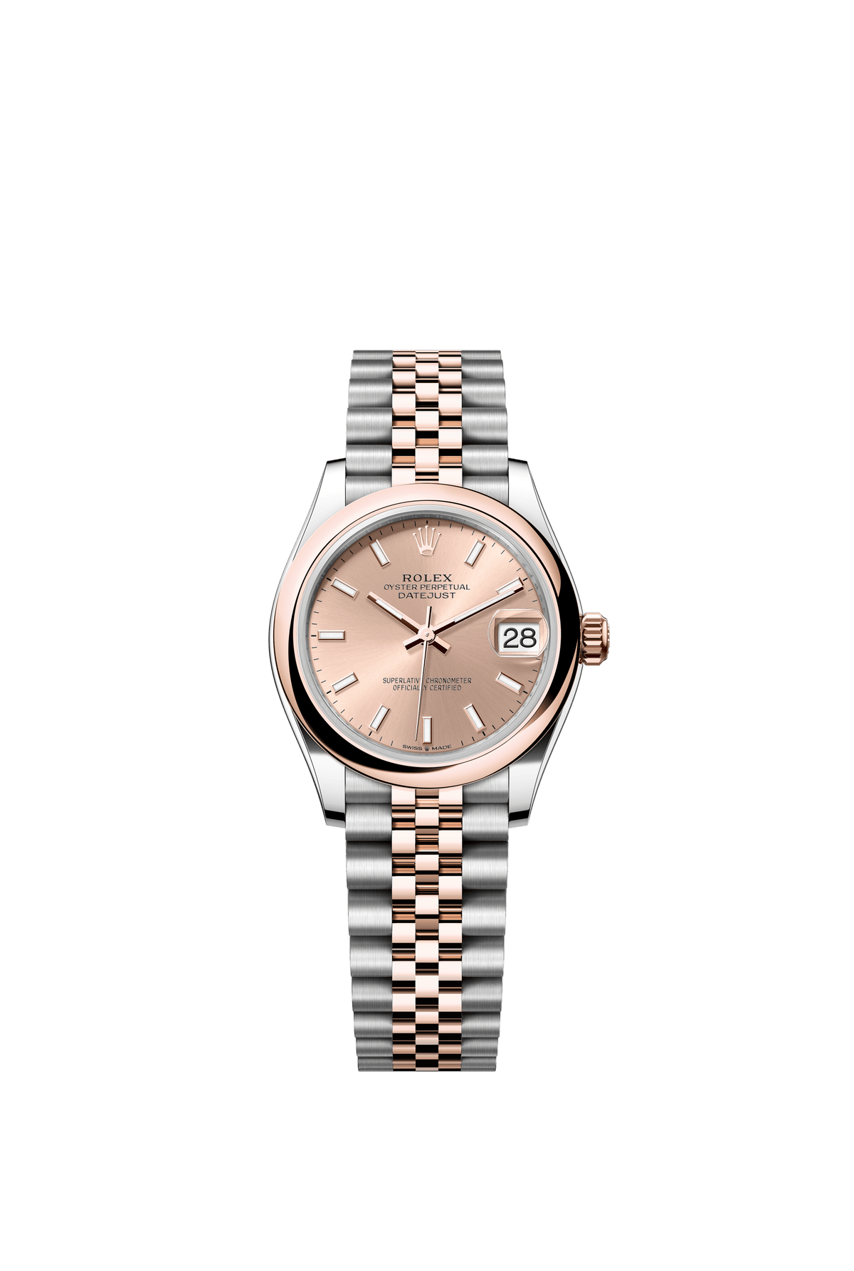 Rolex Oyster Perpetual Datejust 31 in Oystersteel and Everose gold features a rosé-colour dial and a Jubilee bracelet 278241-Rose Gold 3