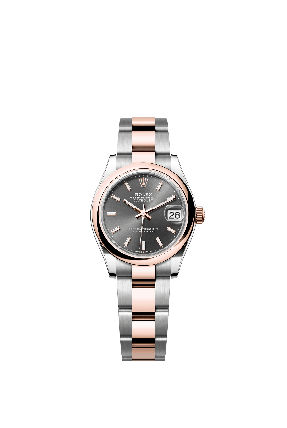 Rolex Oyster Perpetual Datejust 31 in Oystersteel and Everose gold features a slate dial and an Oyster bracelet 278241-Slate 1