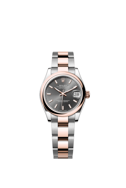 Rolex Oyster Perpetual Datejust 31 in Oystersteel and Everose gold features a slate dial and an Oyster bracelet 278241-Slate 1