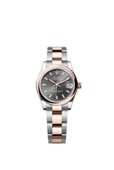 Rolex Oyster Perpetual Datejust 31 in Oystersteel and Everose gold features a slate dial and an Oyster bracelet 278241-Slate 1