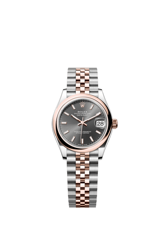 Rolex Oyster Perpetual Datejust 31 in Oystersteel and Everose gold features a slate dial and a Jubilee bracelet 278241-Slate