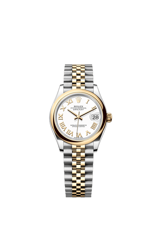 Rolex Oyster Perpetual Datejust 31 in Oystersteel and yellow gold features a white dial and a Jubilee bracelet 278243-White