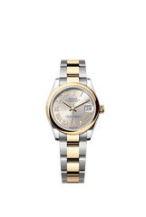 Rolex Oyster Perpetual Datejust 31 in Oystersteel and yellow gold features a silver, diamond-set dial and an Oyster bracelet. 278243-Silver