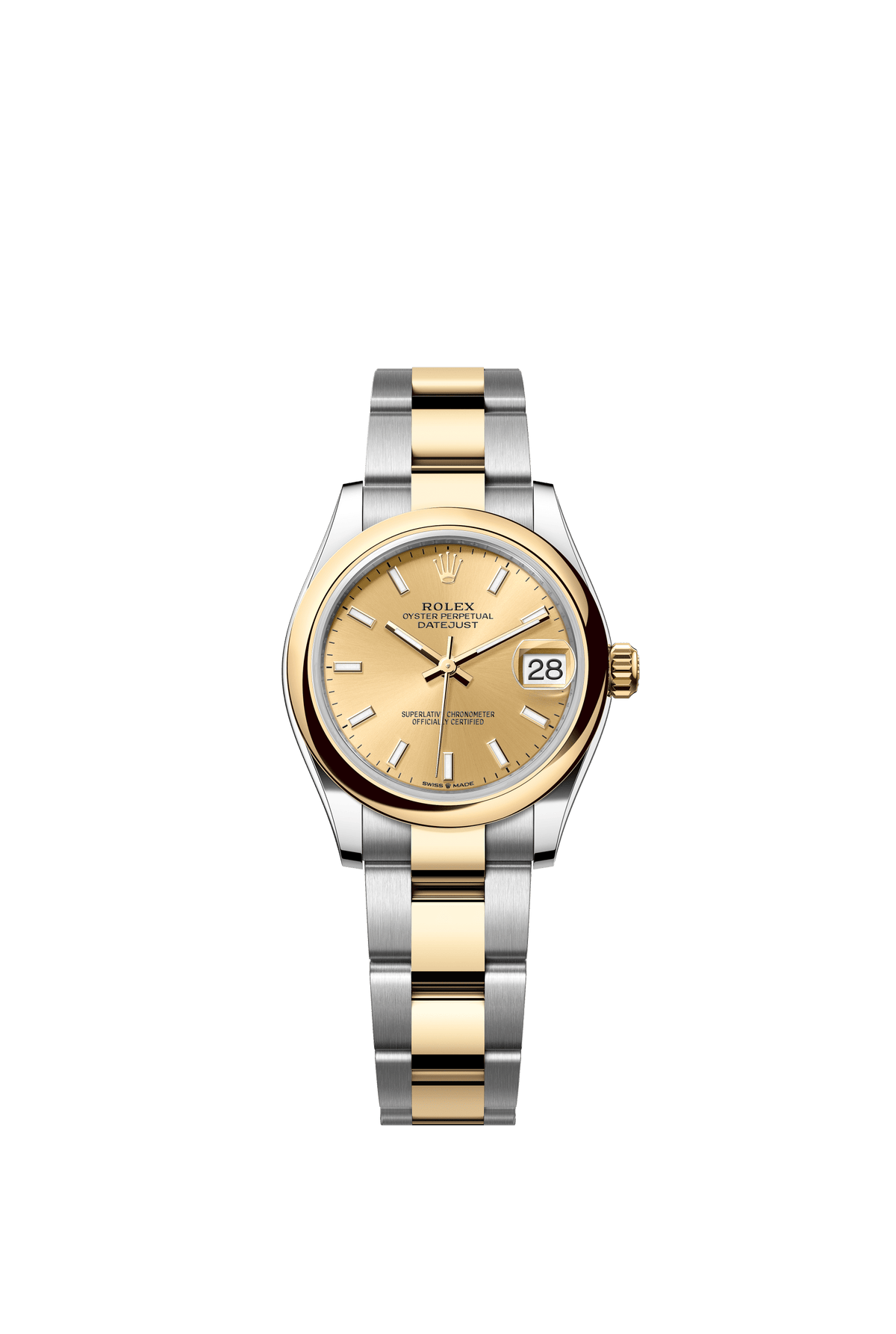 Rolex Oyster Perpetual Datejust 31 in Oystersteel and yellow gold features a champagne-colour dial and an Oyster bracelet 278243-Champagne