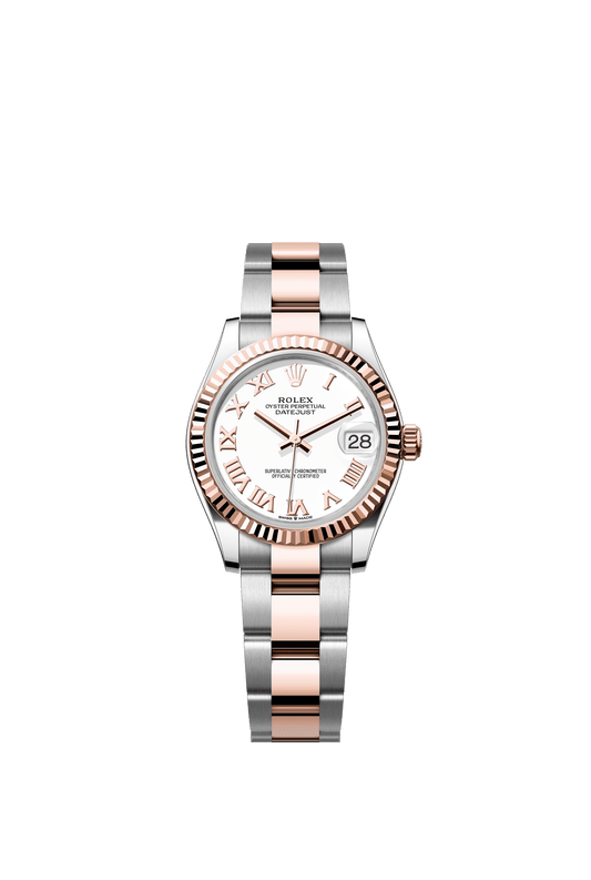 Rolex Oyster Perpetual Datejust 31 in Oystersteel and Everose gold features a white dial and an Oyster bracelet 278271-White 1