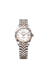 Rolex Oyster Perpetual Datejust 31 in Oystersteel and Everose gold features a white dial and a Jubilee bracelet 278271-White