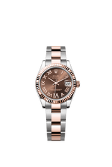 Rolex Oyster Perpetual Datejust 31 in Oystersteel and Everose gold features a chocolate, diamond-set dial and an Oyster bracelet 278271-Chocolate 1