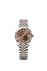 Rolex Oyster Perpetual Datejust 31 in Oystersteel and Everose gold features a chocolate, diamond-set dial and a Jubilee bracelet 278271-Chocolate 2