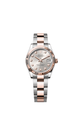 Rolex Oyster Perpetual Datejust 31 in Oystersteel and Everose gold features a silver, diamond-set dial and an Oyster bracelet 278271-Silver 1