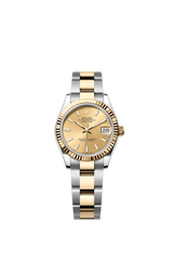 Rolex Oyster Perpetual Datejust 31 in Oystersteel and yellow gold features a champagne-colour dial and an Oyster bracelet. 278273-Champagne