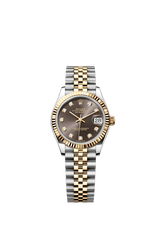 Rolex Oyster Perpetual Datejust 31 in Oystersteel and yellow gold features a dark grey, diamond-set dial and a Jubilee bracelet 278273-Grey