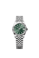 Rolex Oyster Perpetual Datejust 31 in Oystersteel and white gold features a mint green dial and a Jubilee bracelet 278274-Green