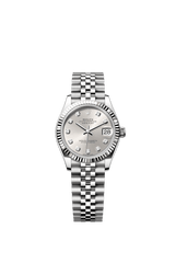 Rolex Oyster Perpetual Datejust 31 in Oystersteel and white gold features a silver, diamond-set dial and a Jubilee bracelet 278274-Silver