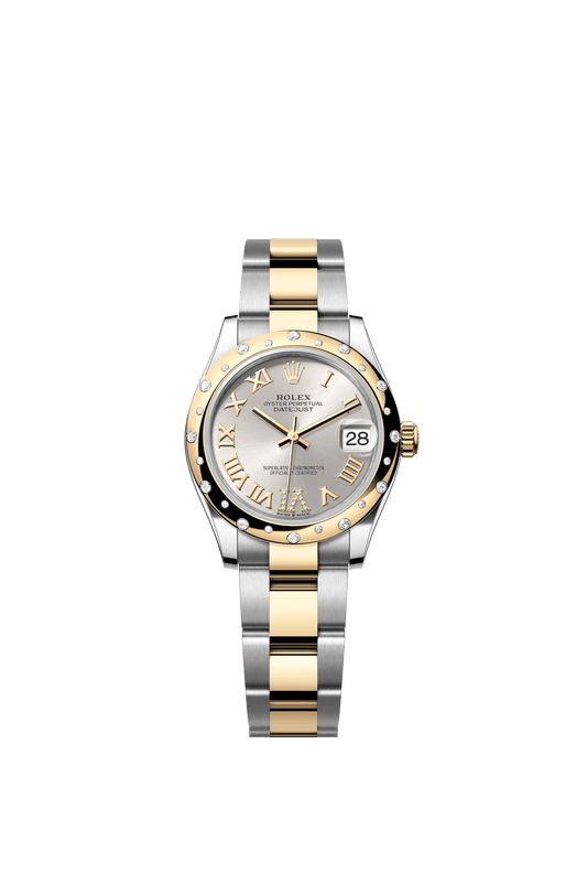 Rolex Oyster Perpetual Datejust 31 in Oystersteel and yellow gold features a silver, diamond-set dial and an Oyster bracelet 278343RBR-Silver