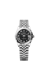 Rolex Oyster Perpetual Datejust 31 in Oystersteel and white gold features a bright black dial and a Jubilee bracelet 278344RBR-Black