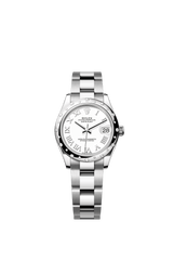 Rolex Oyster Perpetual Datejust 31 in Oystersteel and white gold features a white dial and an Oyster bracelet 278344RBR-White